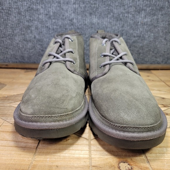 UGG Neumel Men's 14 Chukka Boot Charcoal Gray Suede US Faux Fur Warm Shoes 3236 - Picture 4 of 13
